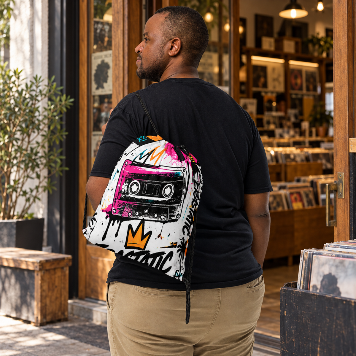 ANALOG MIX | All-Over Print Drawstring Bag